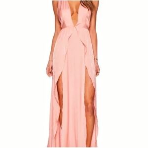 The Jetset Diaries Revolve Peach Wavelength Maxi Dress Sz S NWT